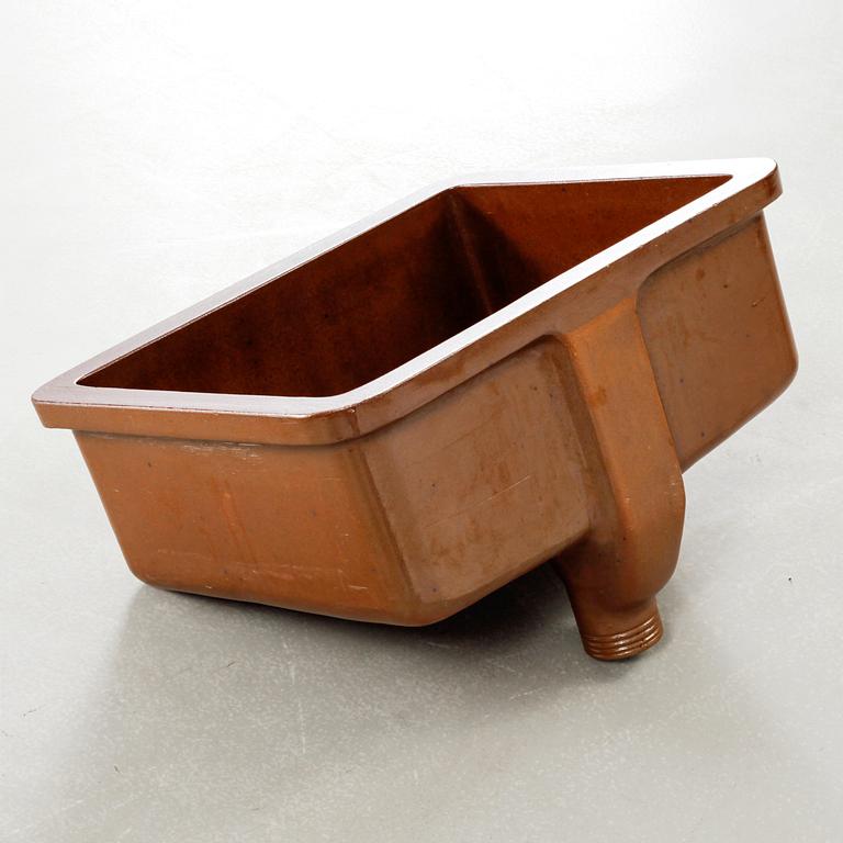 TVÄTTHO/HANDFAT, saltglaserat stengods, "V50", Höganäs, 1900-talets första hälft.