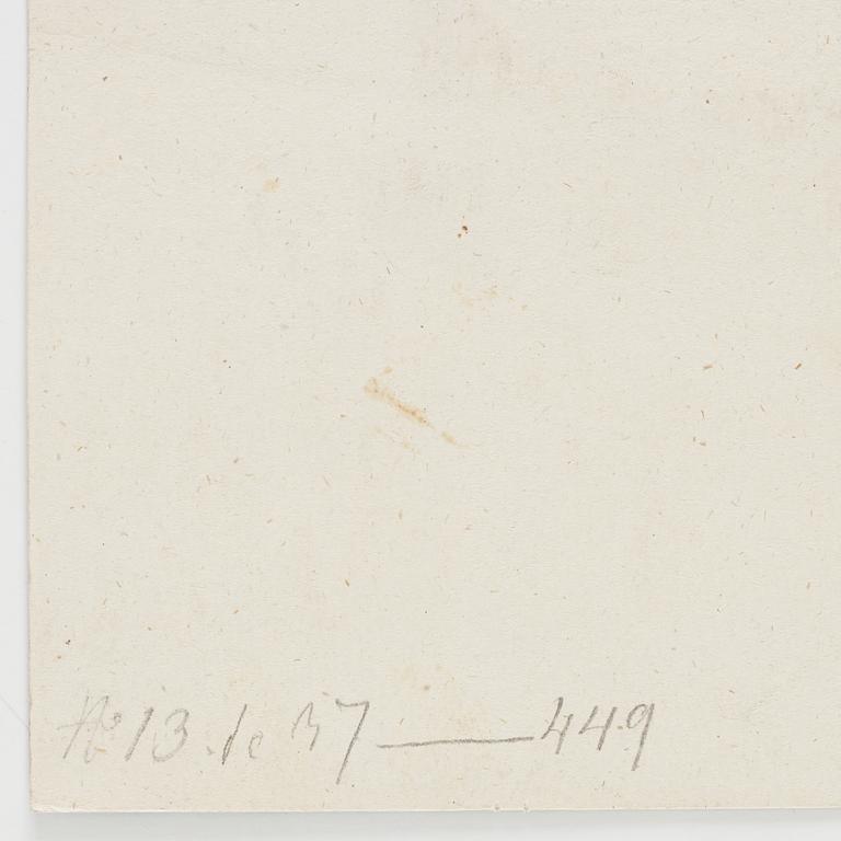 JOHAN TOBIAS SERGEL, hans krets. Osignerad. Tuschlavering, bildyta 12,5 x 23,5 cm.