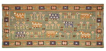 549. TAPESTRY. Flat weave. 89 x 189 cm. Signed MMf.