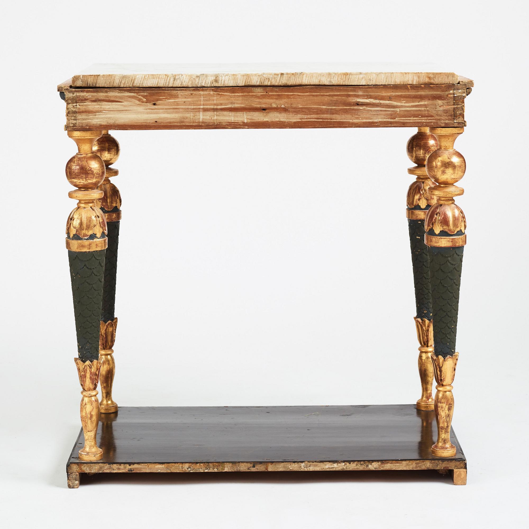 A late Gustavian console table, early 19th Century.