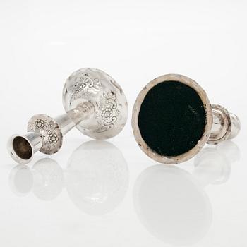 Ljusstakar, ett par, silver, GAB Stockholm 1958.