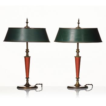 Erik Tidstrand, a pair of table lamps, model "26550", Nordiska Kompaniet, 1920s.