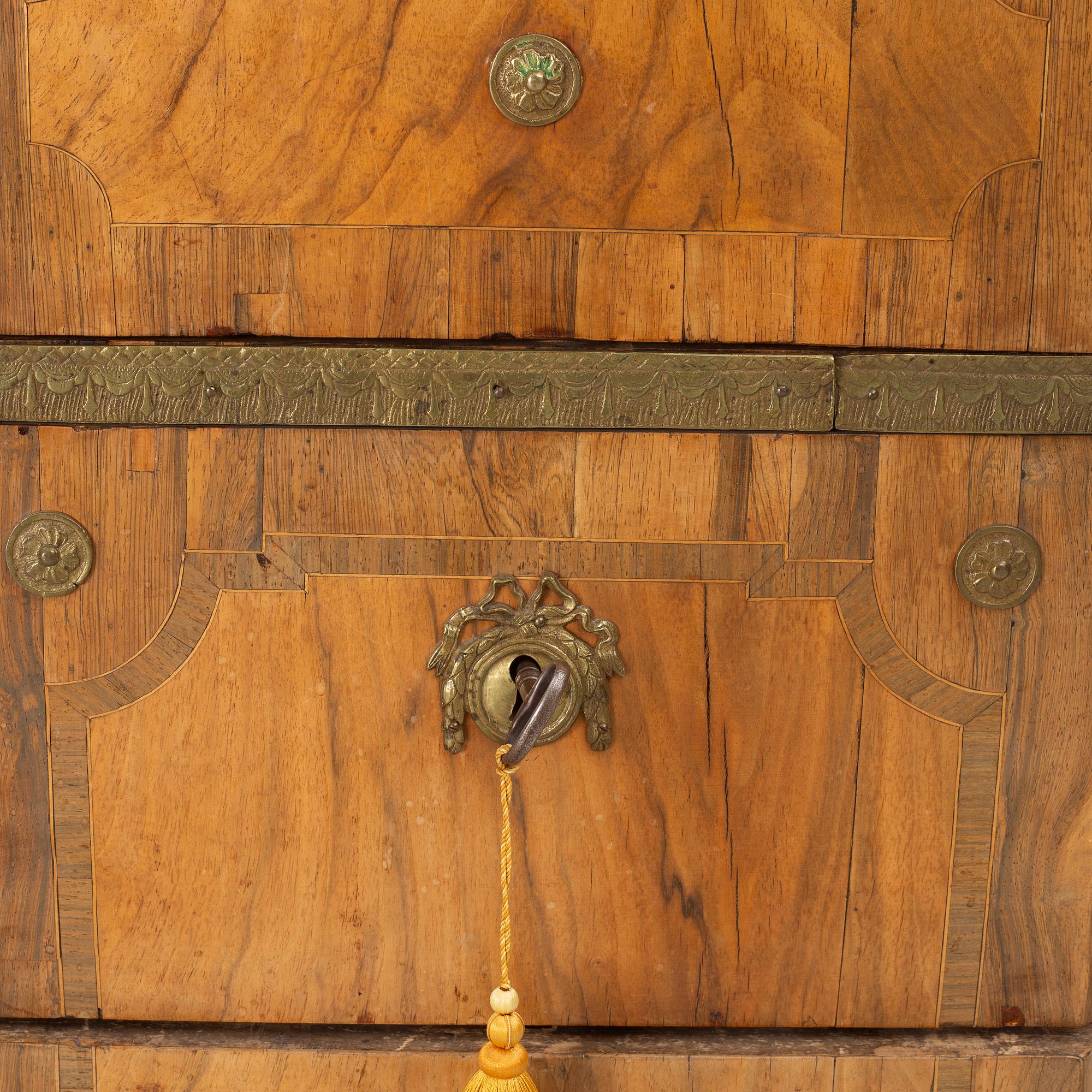 A Gustavian parquetry commode by M. Engström (master in Stockholm 1758-97).