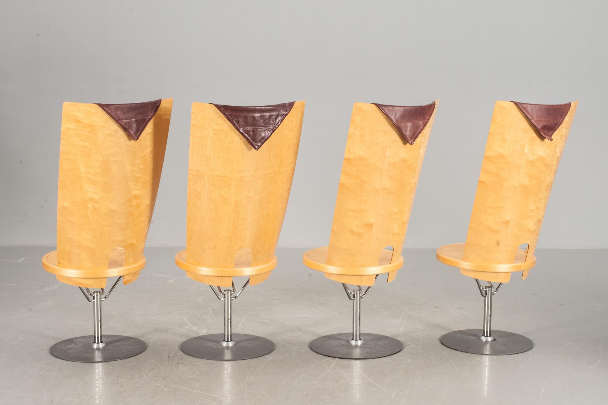 STOLAR, 4 st, "Hövding", Börge Lindau, Oblado, Blå Station, Åhus, stämpelmärkta.