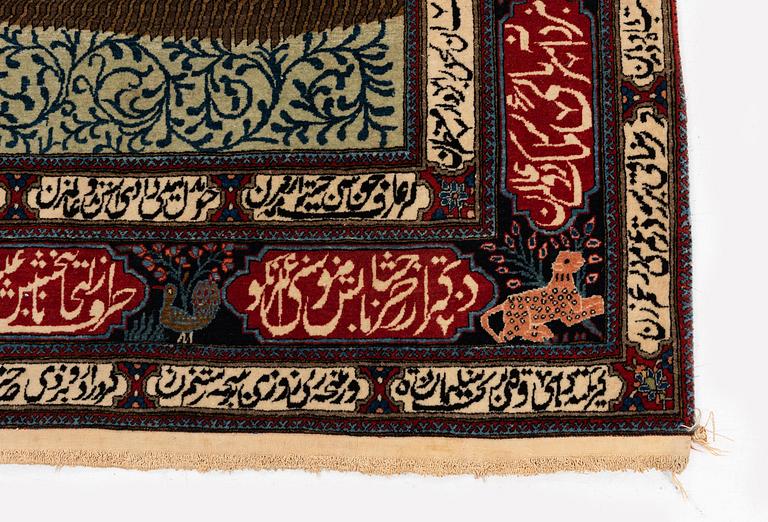 A pictoral Kashan 'Mohtasham' Central Persia, c. 205 x 130 cm.