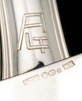 FISKBESTICK, 24 del, silver, sachsisk modell, svenska stämplar, 1930-/40-tal. Tot vikt ca 1273 g.