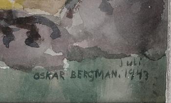 OSKAR BERGMAN, akvarell, signerad och daterad 1943.