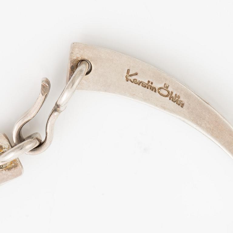 Three bracelets, silver.