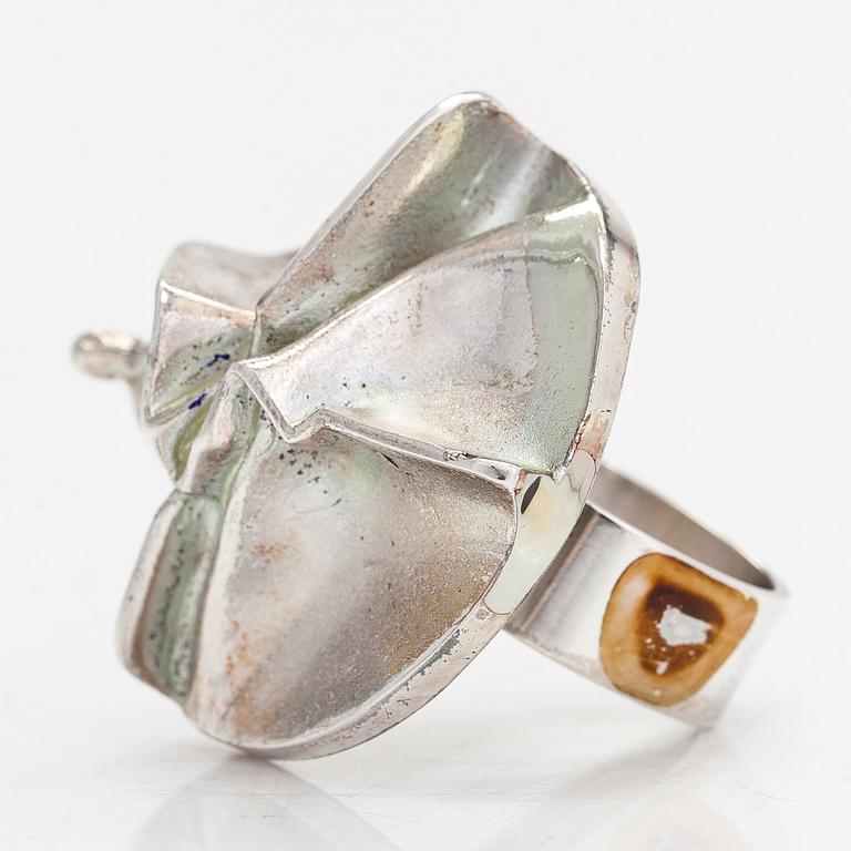 Björn Weckström, ring "Jaaras dröm", sterlingsilver. Lapponia 1969.