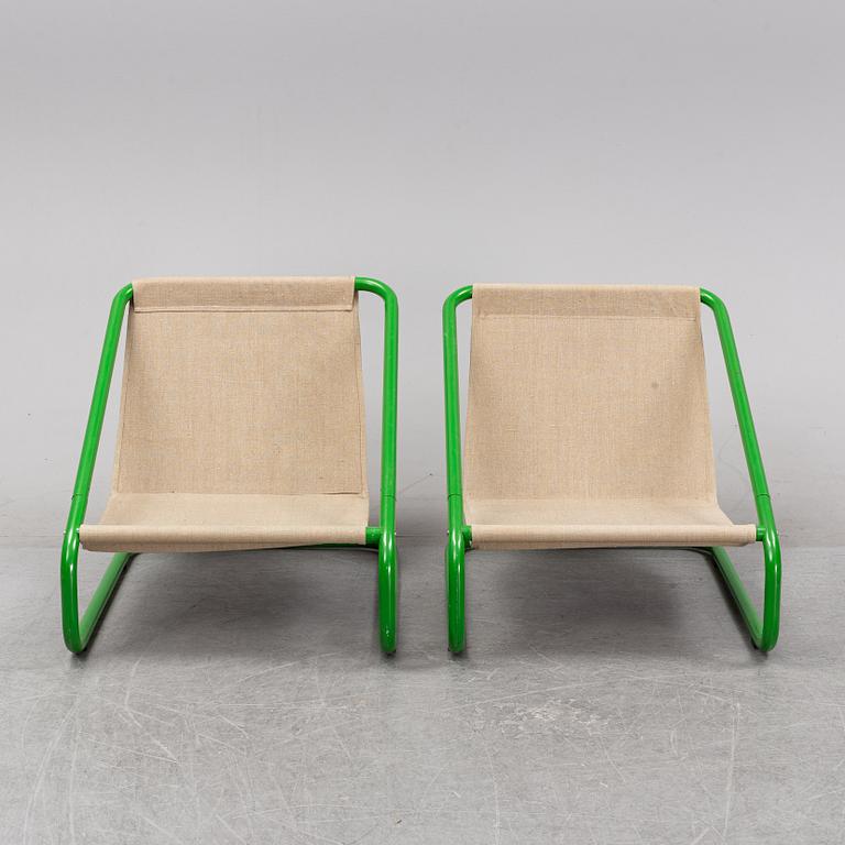 A pair of 'Gogo' easy chairs by Charlotte Rude & hjördis Olsson-Une, IKEA, model launched 1981.