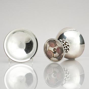 Georg Jensen, a sterling silver bowl with lid, design Johan Rohde, model no 43, Copenhagen after 1945.