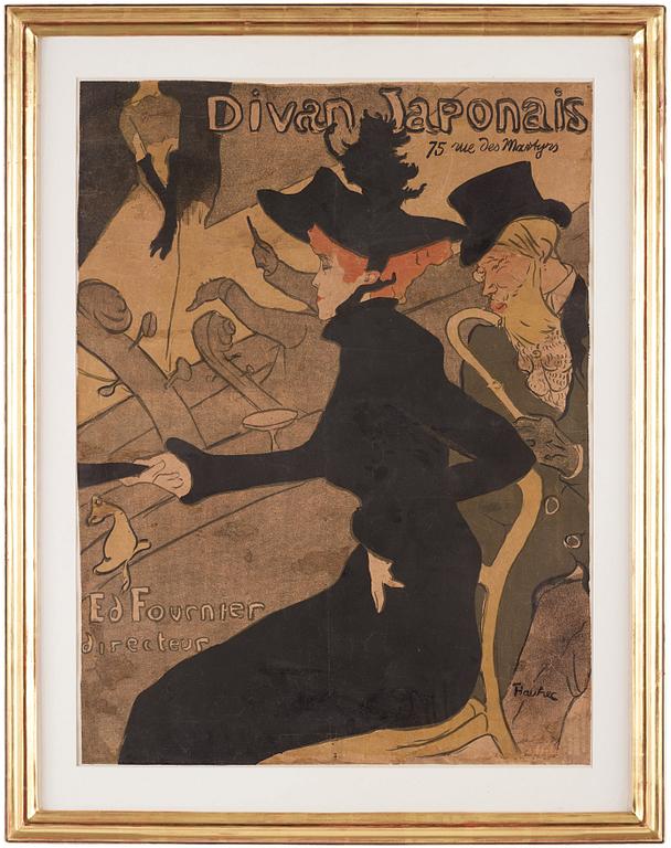 Henri de Toulouse-Lautrec, Colour lithograph printed on wove paper, with printed signature, 1893.