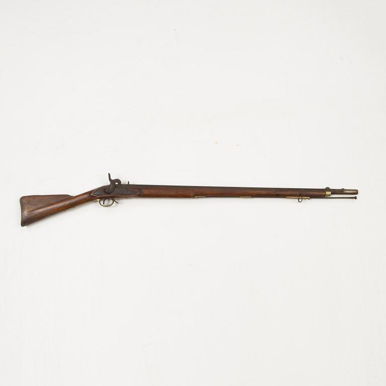 A 18th Century Swedish-British converted percussion gun.