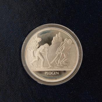 Minnesmyntsamling, 100 st, sterlingsilver, "Mänsklighetens 100 största uppfinningar", Franklin Mint.