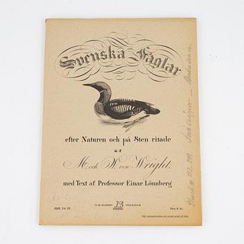 Bröderna von Wright, a group of 'Svenska fåglar' litographs, Ivar Baarsens förlag, Stockholm, 1920's.