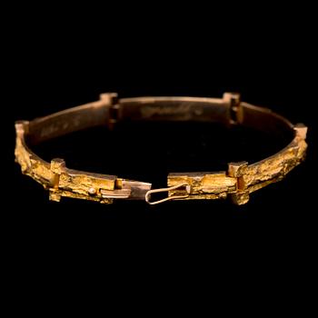 BJÖRN WECKSTRÖM, ARMBAND, "Tundra", 14K guld. Lapponia 1967.
