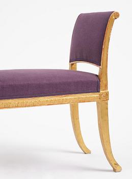 A late Gustavian giltwood stool, Stockholm, late 18th century.