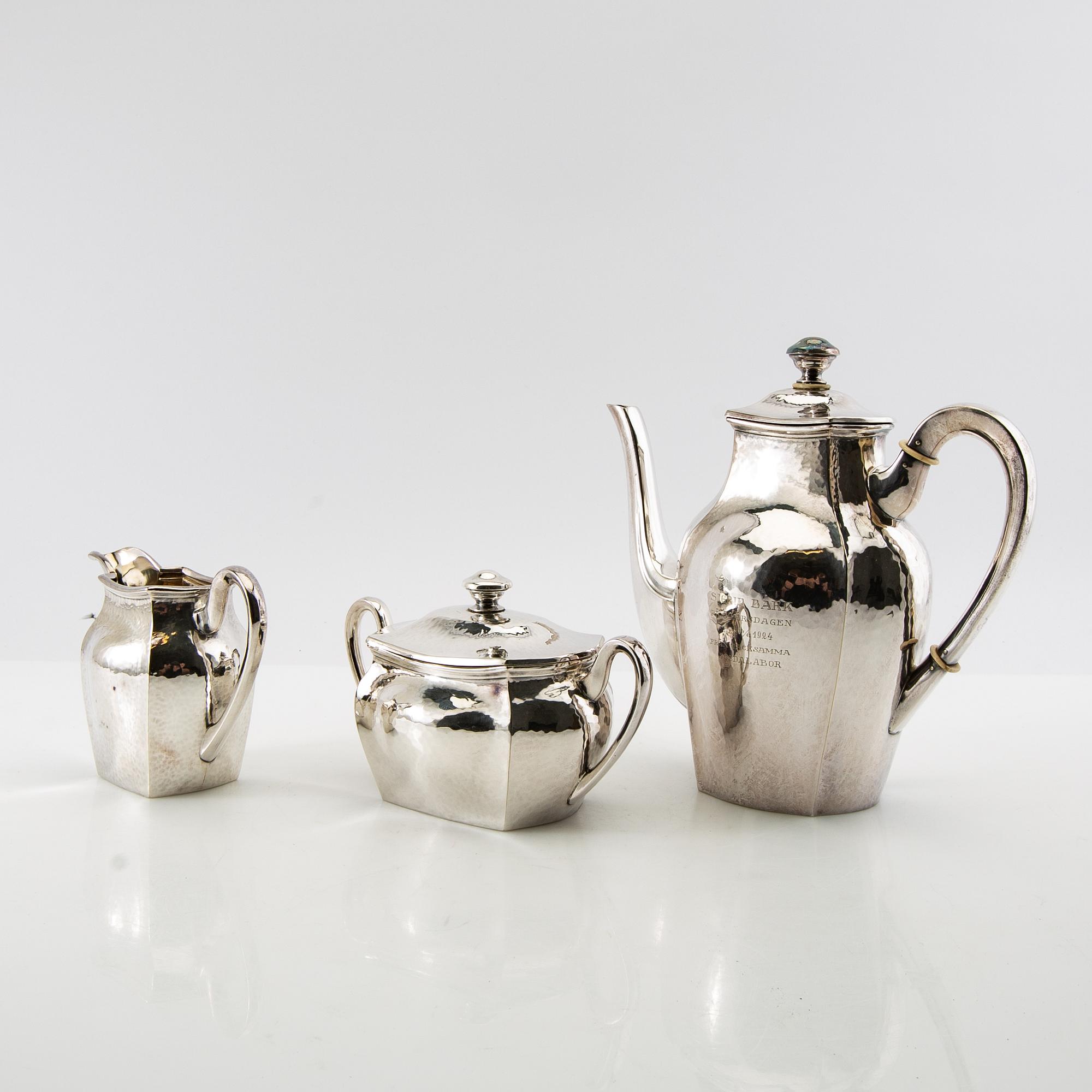 Coffee service 3 dl 1920s silver plate.