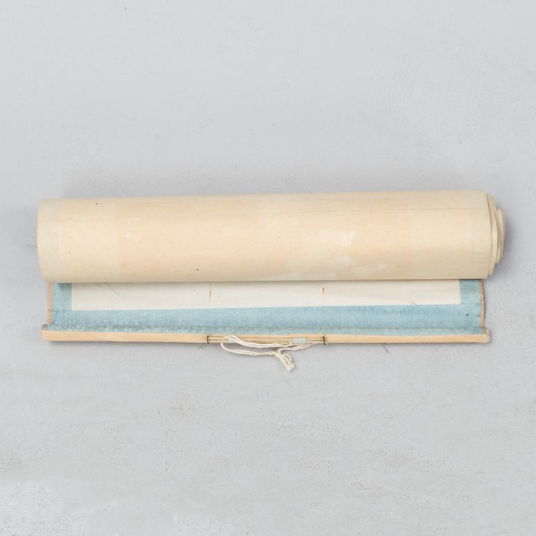 Rullmålning, Okänd konstnär, akvarell och tusch på papper, Kina, omkring 1900.