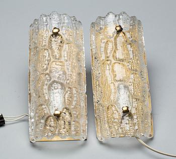 VÄGGLAMPETTER, ett par, Carl Fagerlund, Orrefors.