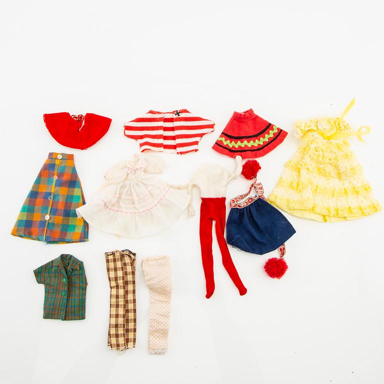 Skipper, Ken, dolls 2 pcs., vintage, Mattel, clothes and wardrobe.
