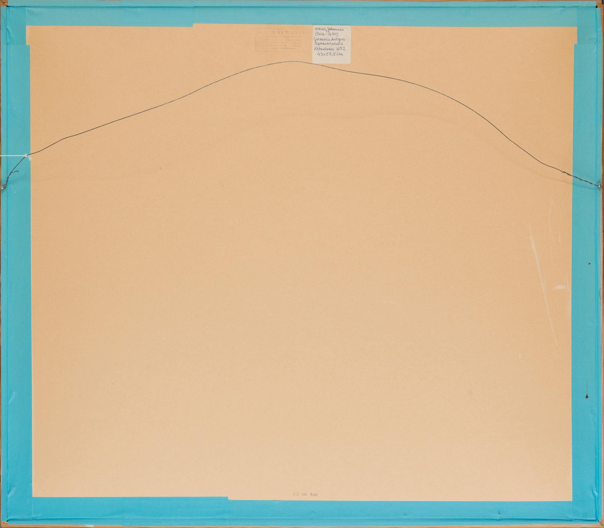 Caspar Dankwerth & J Meyer, karta Skandinavien, handkolorerat kopparstick, Husum 1652.