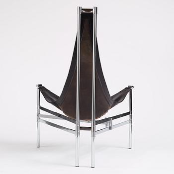 Lars and Christina Andersson, a black leather 'Inka' chair, Sweden 1980s.