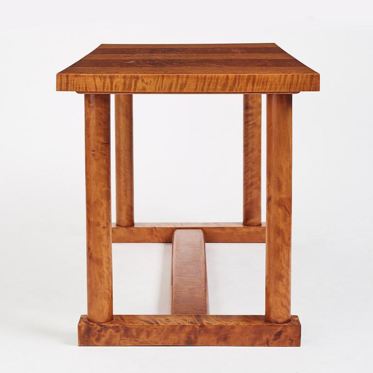 Carl Malmsten, a birch library table, Sweden probably 1920s.