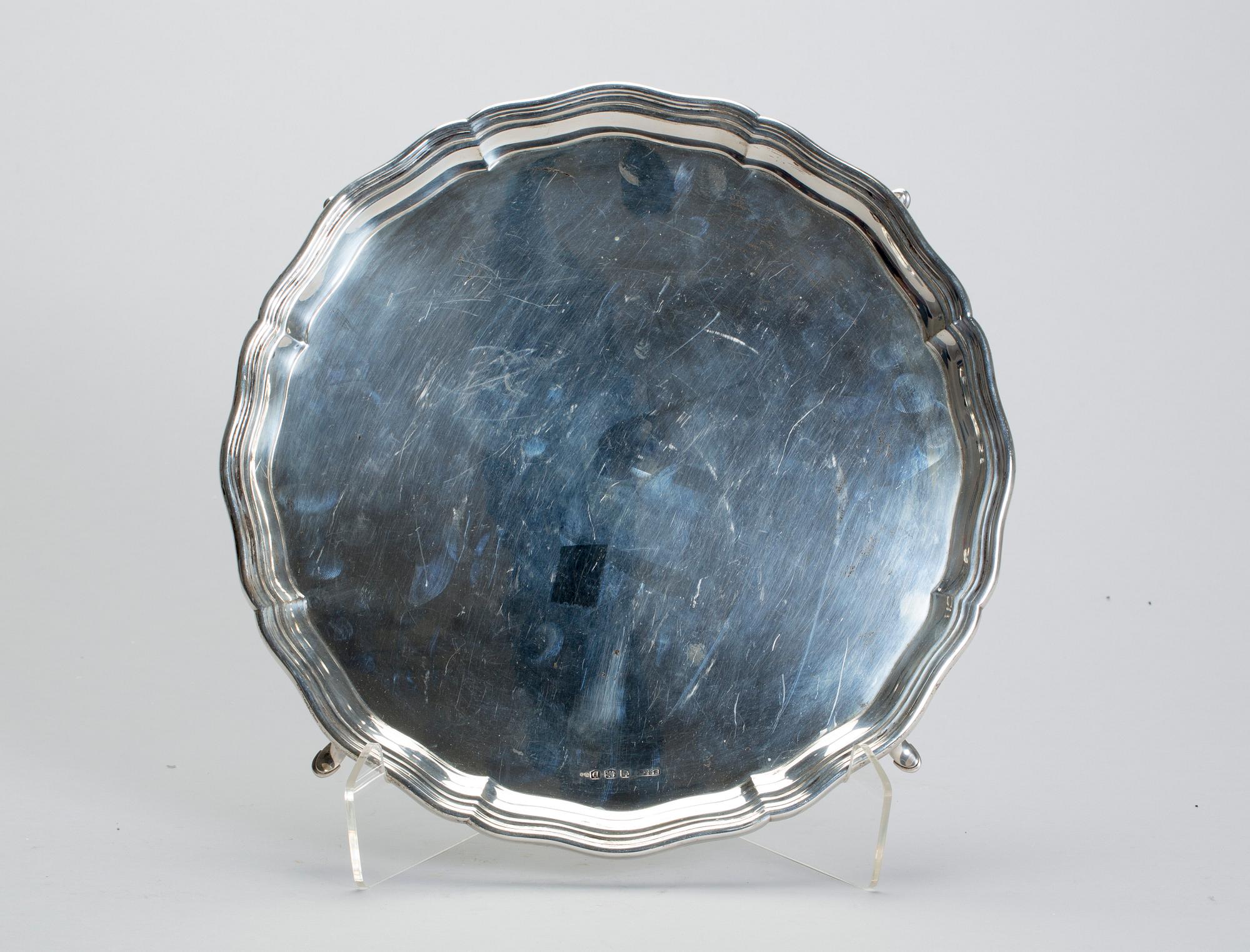 SALVER, silver, E&S Co, Sheffield, England, 1946-47.