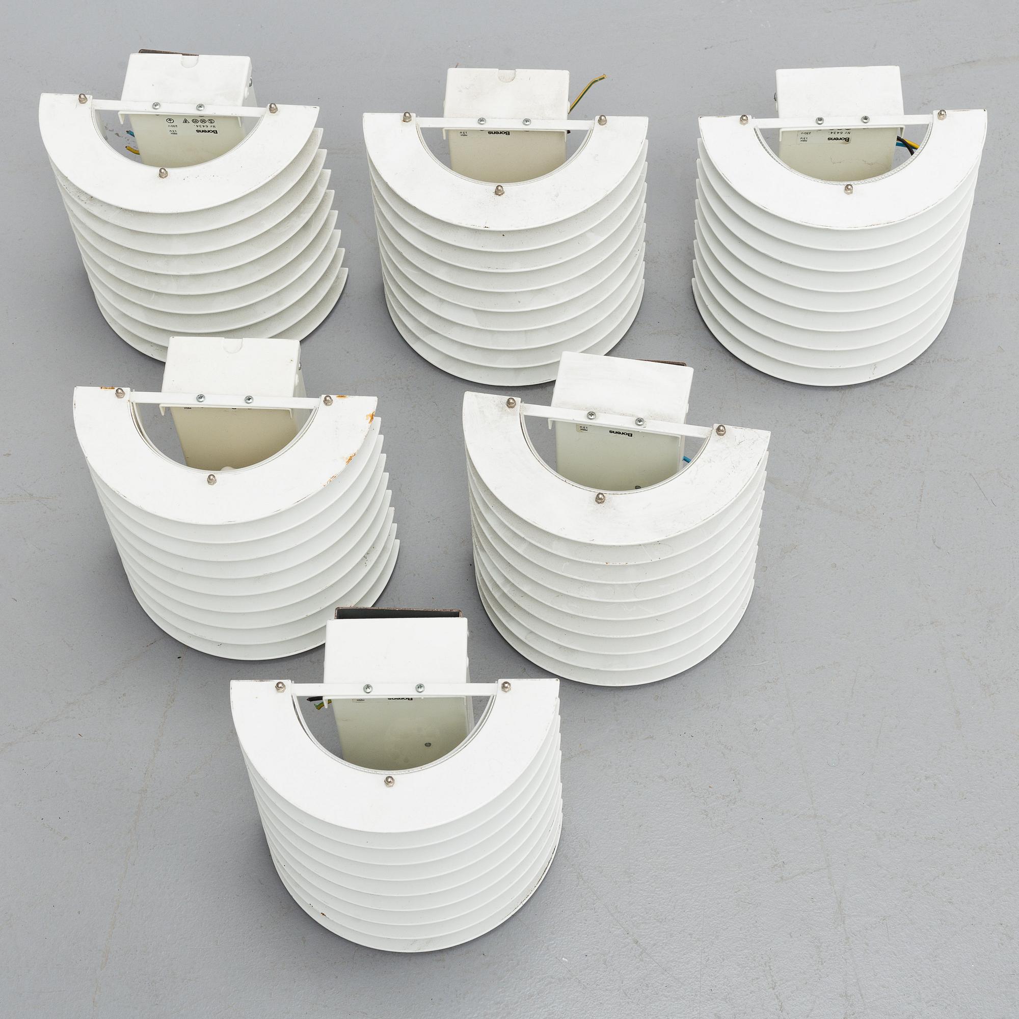 Six wall lights from Boréns.