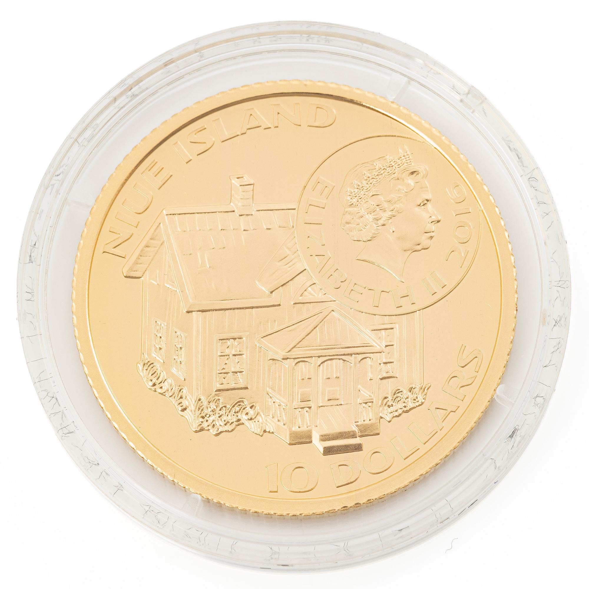 Gold coin, 21.6 carat, “Emil springer”, 10 Niue dollars, 2016.