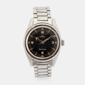 Omega, Railmaster, "Broad Arrow hands", "Naiad crown", ca 1958.