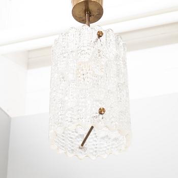 Carl Fagerlund, ceiling lamps a pair Orrefors later part of the 20th century.