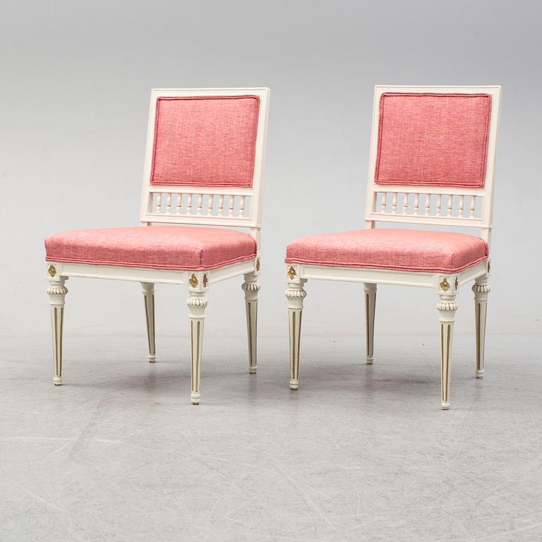 A pair of circa 1800 chairs.