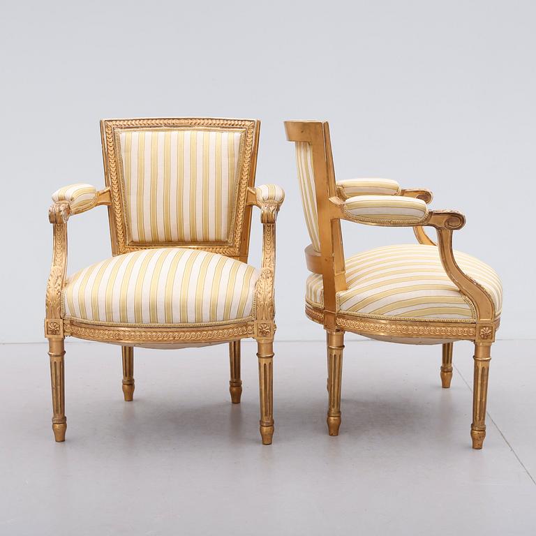 SALONGSGRUPP, 5 delar, Louis XVI stil, 1800-talets andra hälft.