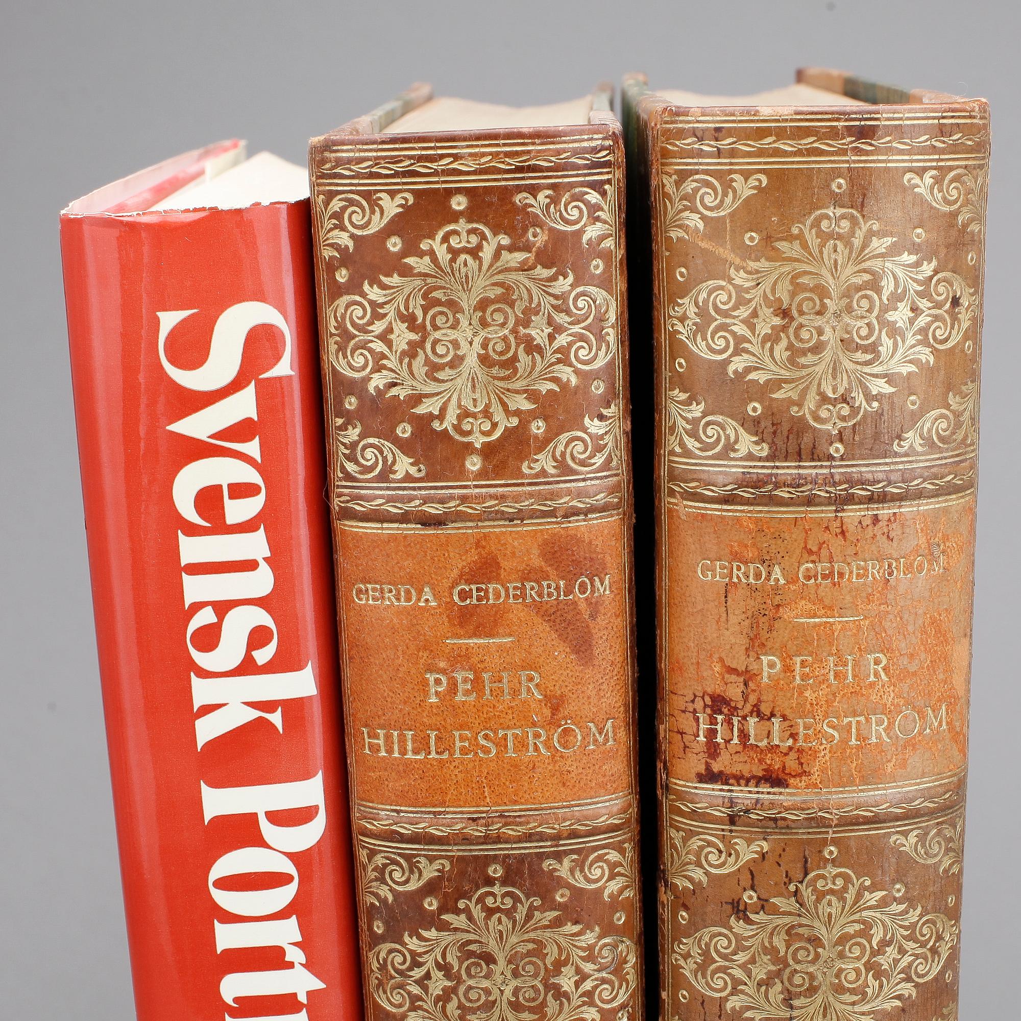 BÖCKER OM KONST, "Svensk porträttkonst" av Boo von Malmborg, 1978 resp "Pehr Hilleström", 1-2 av Gerda Cederblom, 1929.