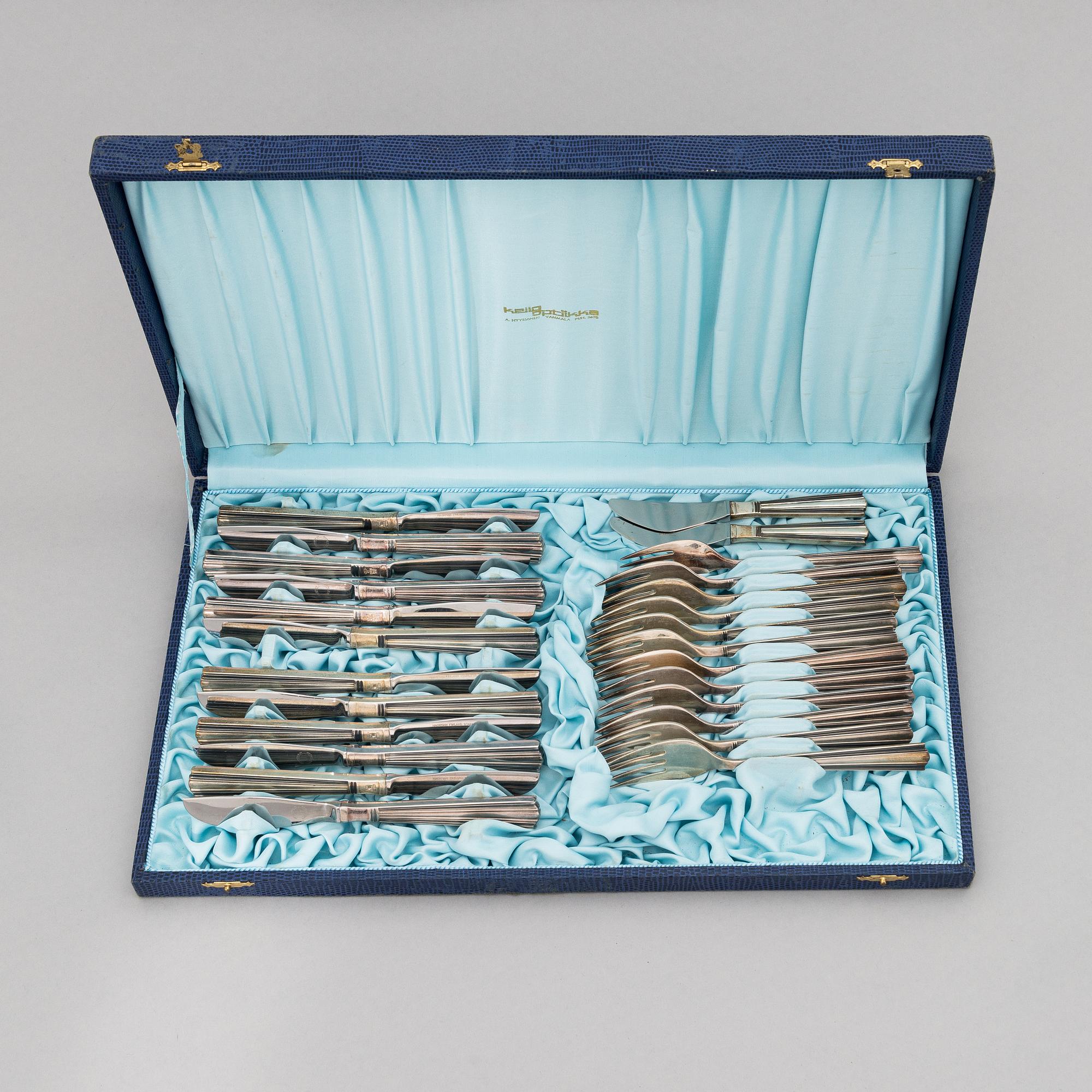 A 71-piece set of 'Margit' silver cutlery, Helsinki and Hämeenlinna, Finland 1963-68.