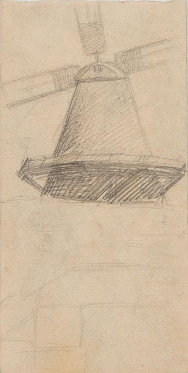 Santeri Salokivi, Teckningar, 5 st, Mansporträtt och Landskap.