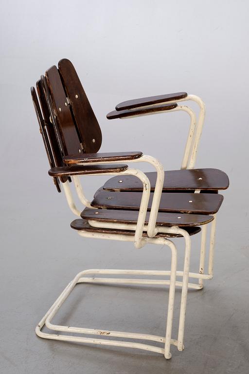 TRÄDGÅRDSGRUPP, 6 delar,  Herman Perssons Järn- och trämanufaktur i Bjärnum, 1950/60-tal.