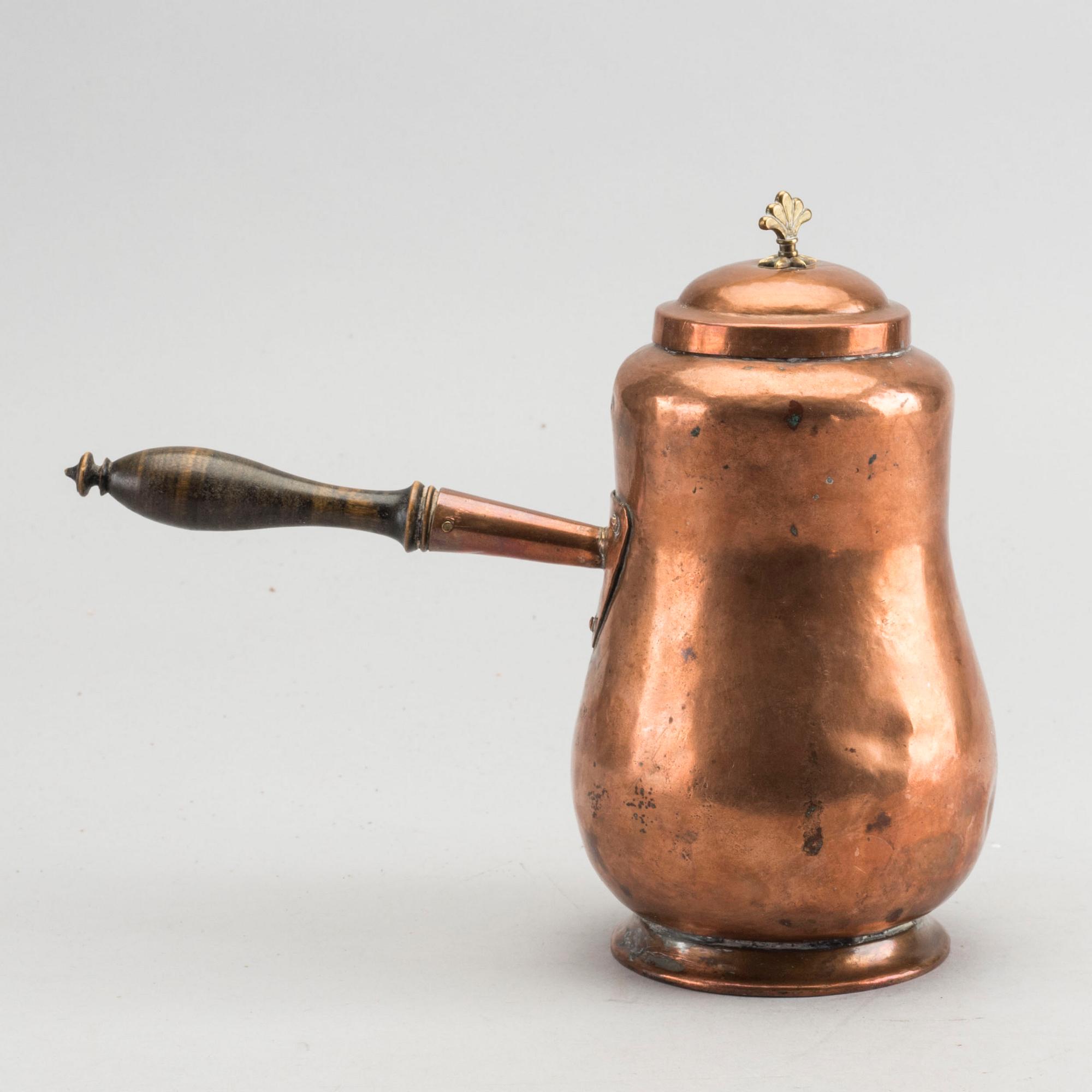 A swedish copper coffee pot, 18th century.