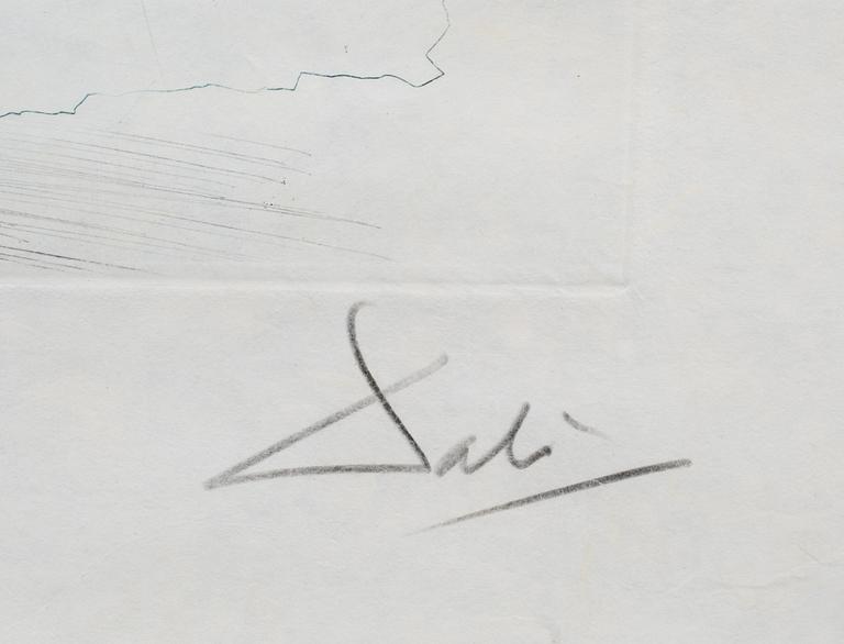 SALVADOR DALÍ, färgetsning på japanpapper, signerad och numrerad XXXVIII/LXXV.