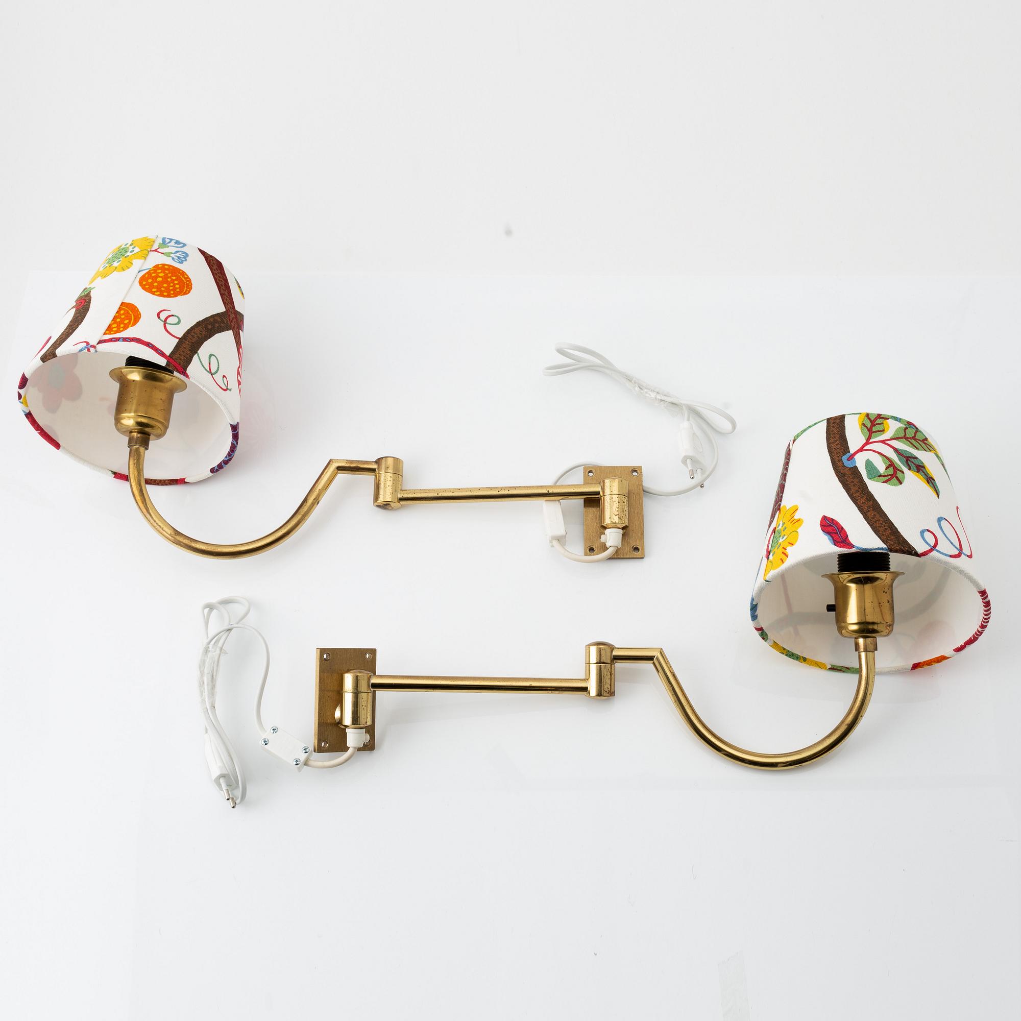 Vägglampor, ett par, Ewå, 1900-talets andra hälft.