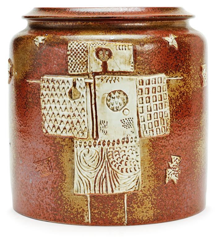 A Stig Lindberg stoneware jar, Gustavsberg studio 1963.