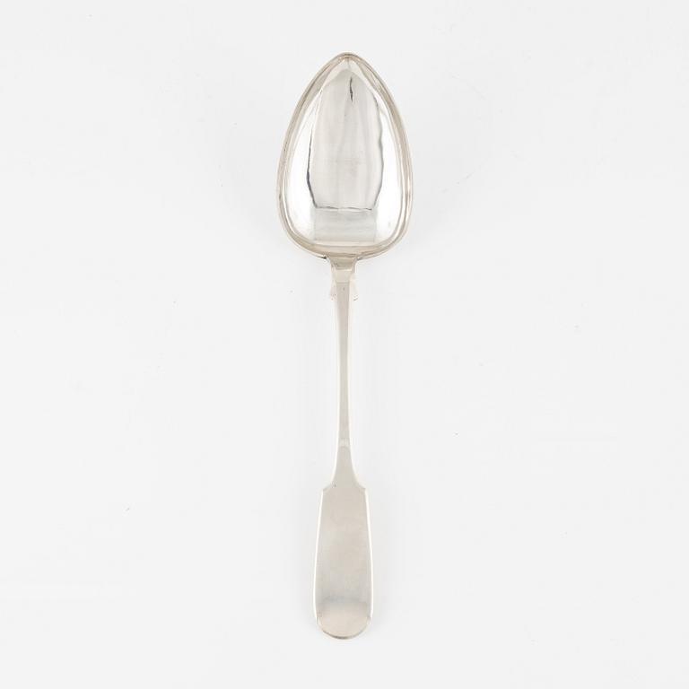 A Latvian Silver Serving Spoon, mark of JH Emke, Riga 1863.