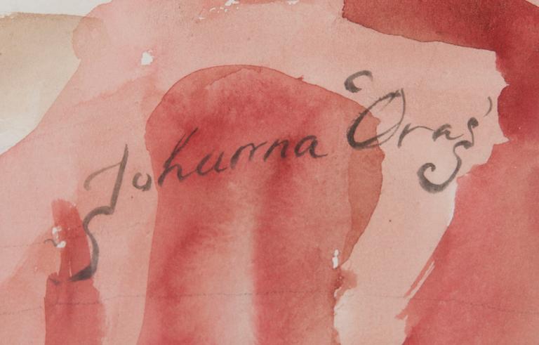 JOHANNA ORAS, vesiväri, signeerattu.