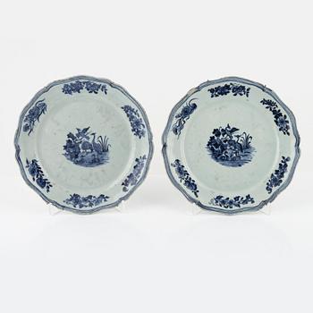 A pair of blue and white dishes, Qing dynasty, Qianlong (1736-95).