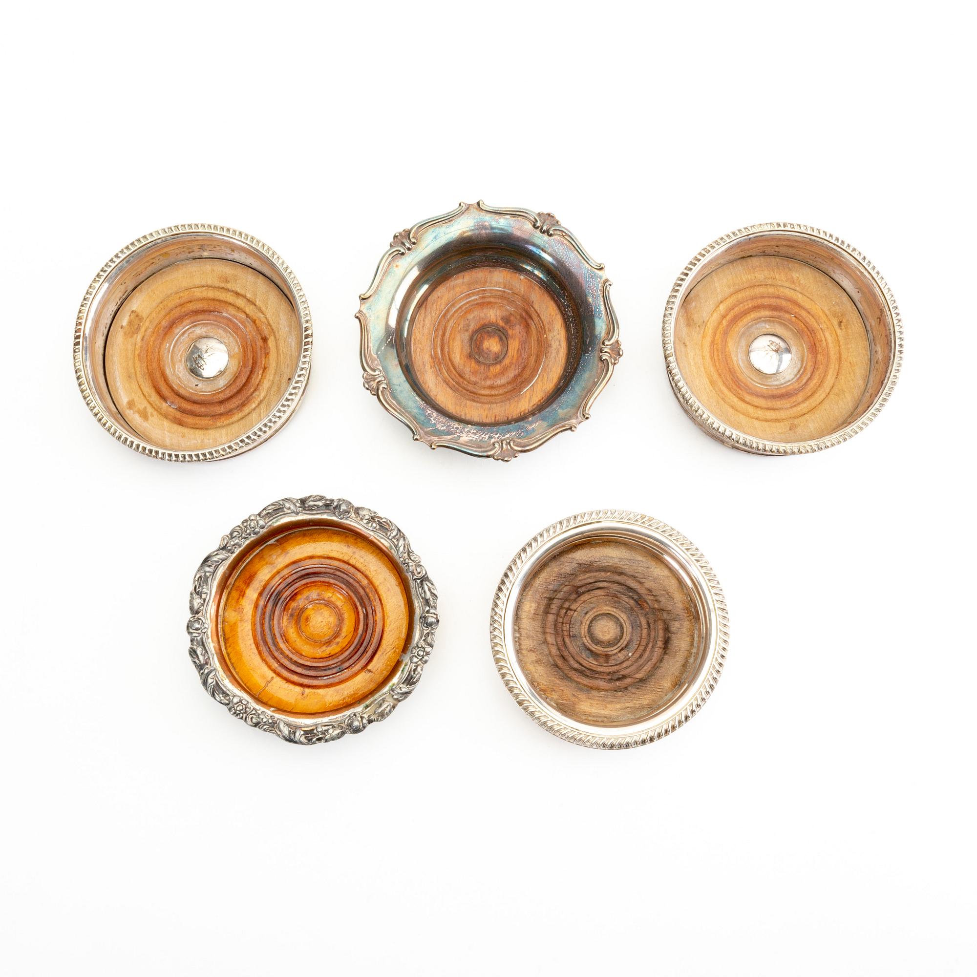 A set of five EPNS coasters mid 1900s.