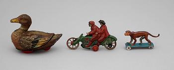 PARTI LEKSAKER, 3 delar, bl a Penny Toys, 1900-tal.
