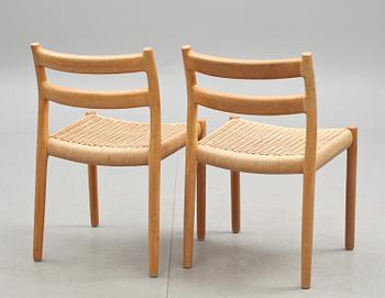 STOLAR, ett par, Niels Otto Möller, JL Möller. 1900-talets andra hälft. Modell no 84.