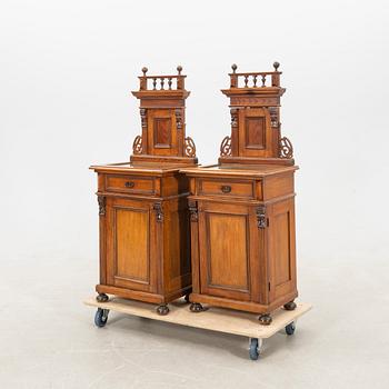 Bedside tables, a pair, Neo-Renaissance, circa 1900.